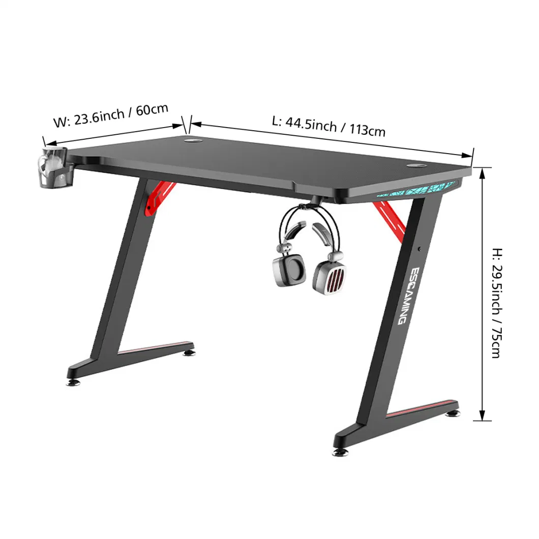 Chinese Home Living Room Furniture Economic Computer Standing Gaming Desk with Side Table